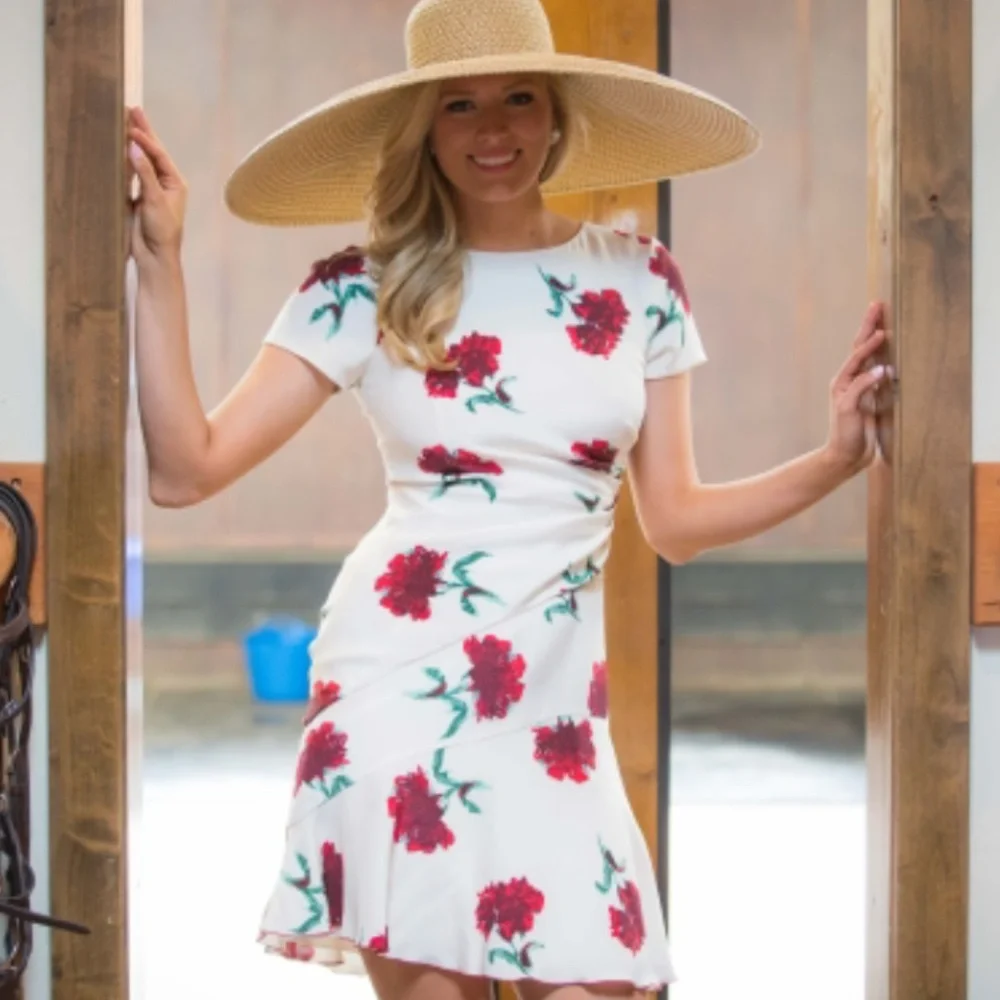 NWT Oscar de la renta floral silk dress - Picture 2 of 9